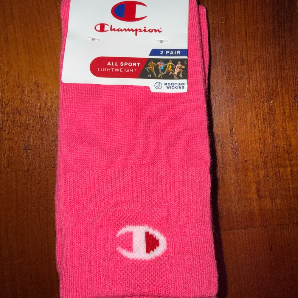 NWT Champion Hot Pink Over-the-Calf Socks Women’s Size 10-13/Men’s Size 8-12.5